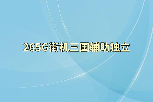 265G街机三国辅助独立