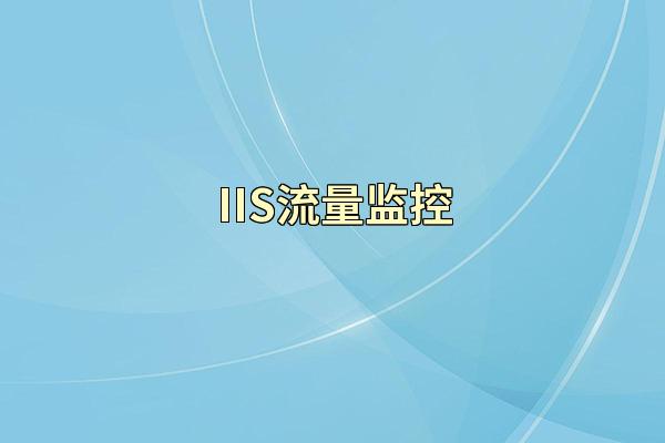 IIS流量监控