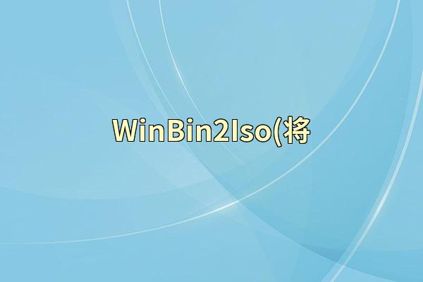 WinBin2Iso(将