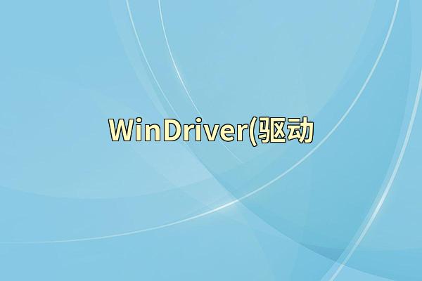 WinDriver(驱动