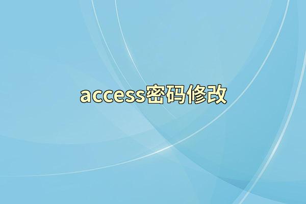 access密码修改
