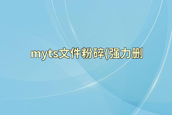 myts文件粉碎(强力删