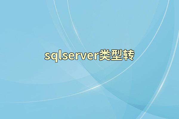 sqlserver类型转
