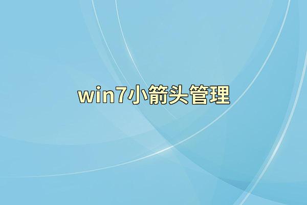 win7小箭头管理