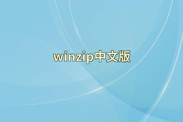 winzip中文版