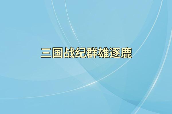 三国战纪群雄逐鹿