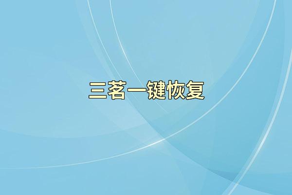 三茗一键恢复