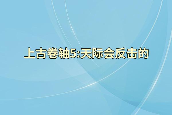 上古卷轴5:天际会反击的