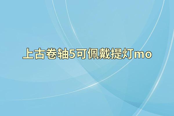 上古卷轴5可佩戴提灯mo