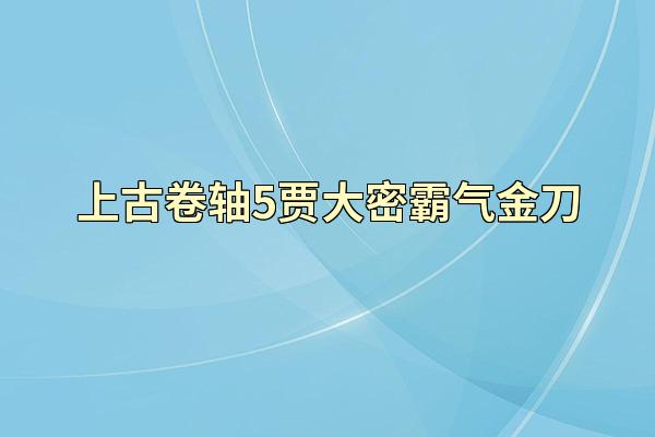 上古卷轴5贾大密霸气金刀
