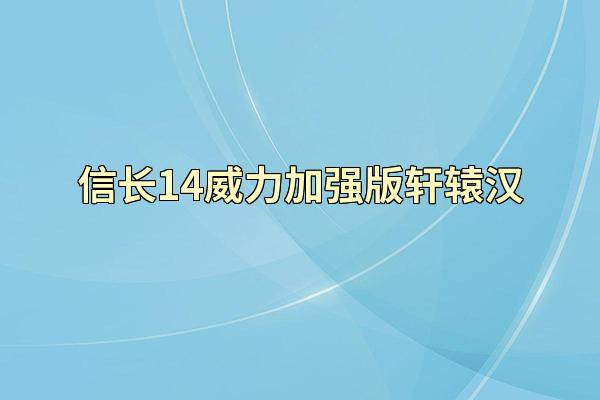 信长14威力加强版轩辕汉