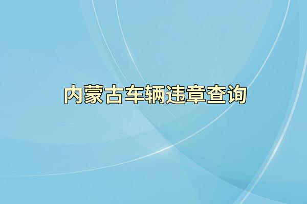 内蒙古车辆违章查询