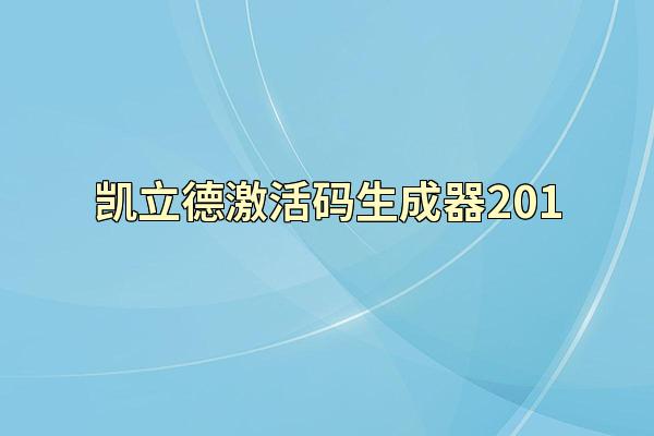 凯立德激活码生成器201
