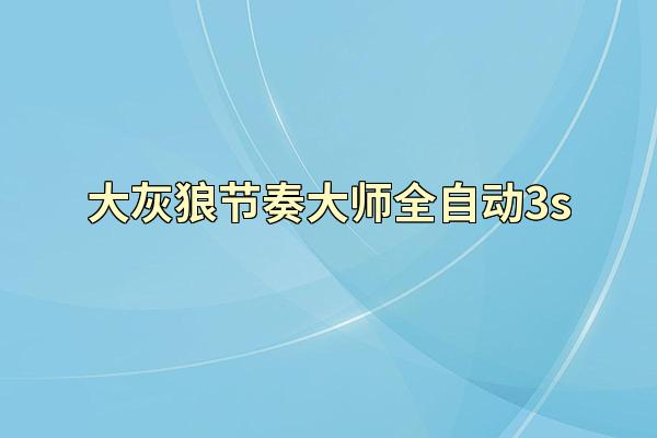 大灰狼节奏大师全自动3s