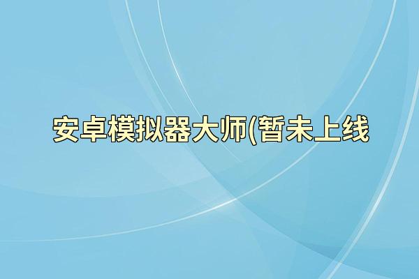 安卓模拟器大师(暂未上线