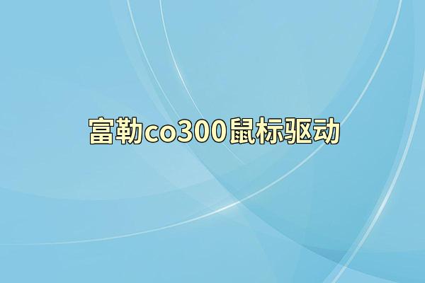 富勒co300鼠标驱动