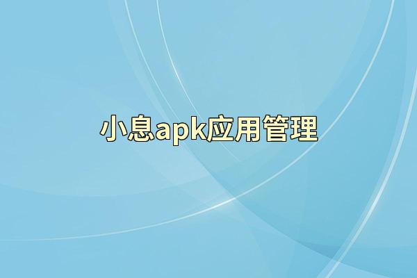 小息apk应用管理
