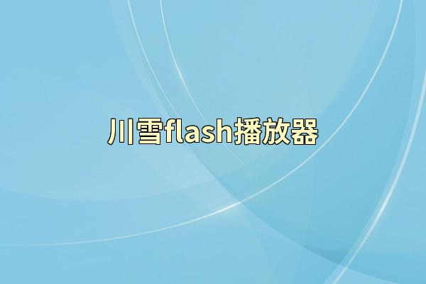 川雪flash播放器