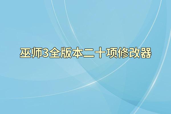 巫师3全版本二十项修改器