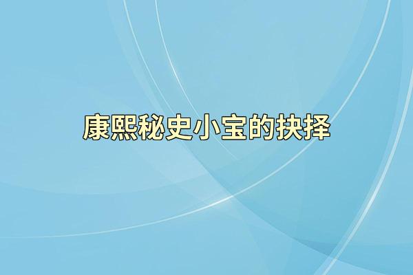 康熙秘史小宝的抉择