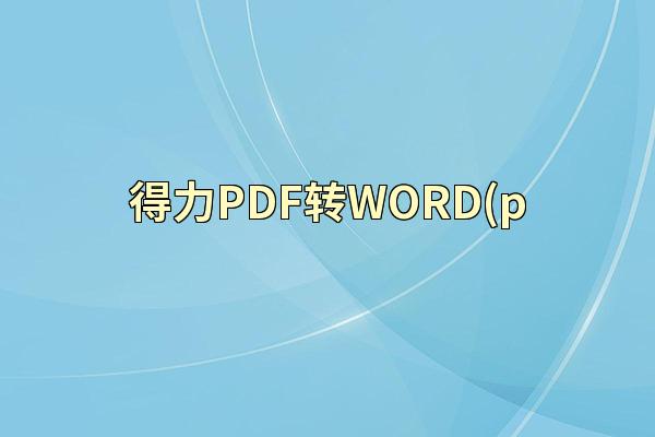 得力PDF转WORD(p