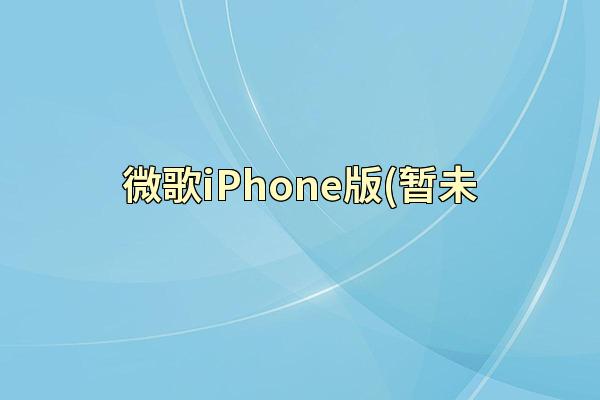 微歌iPhone版(暂未