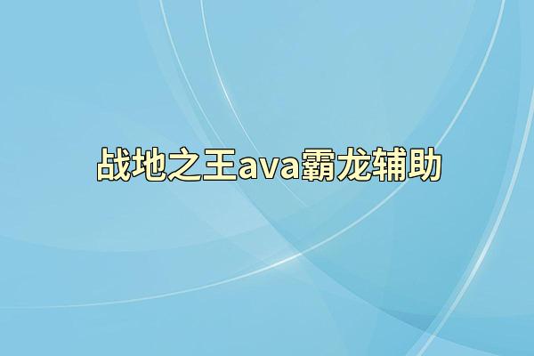 战地之王ava霸龙辅助