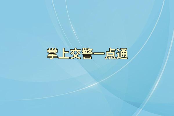 掌上交警一点通