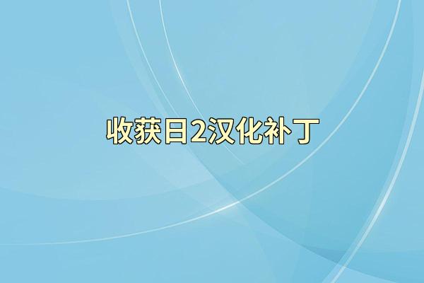 收获日2汉化补丁