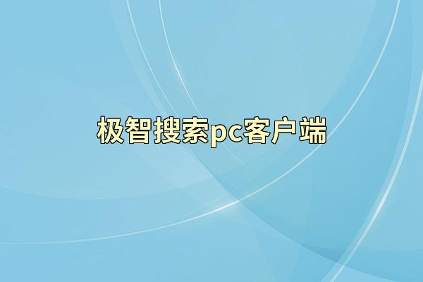 极智搜索pc客户端