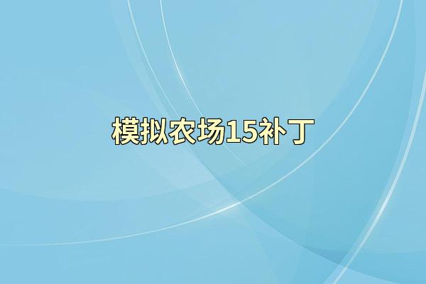 模拟农场15补丁