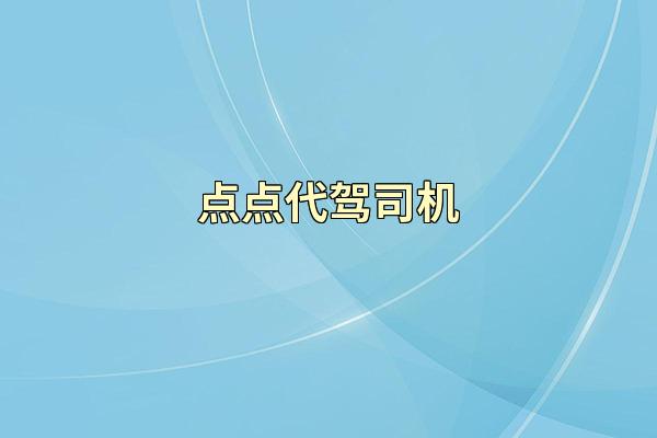 点点代驾司机