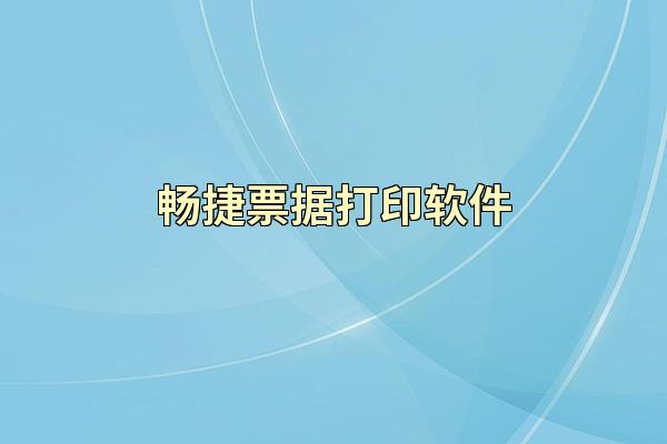 畅捷票据打印软件