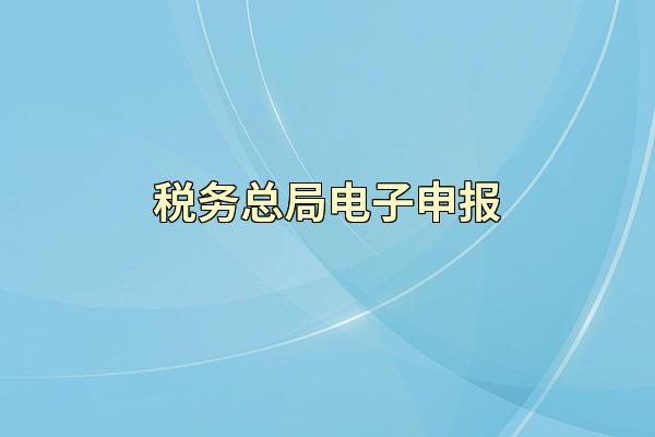 税务总局电子申报