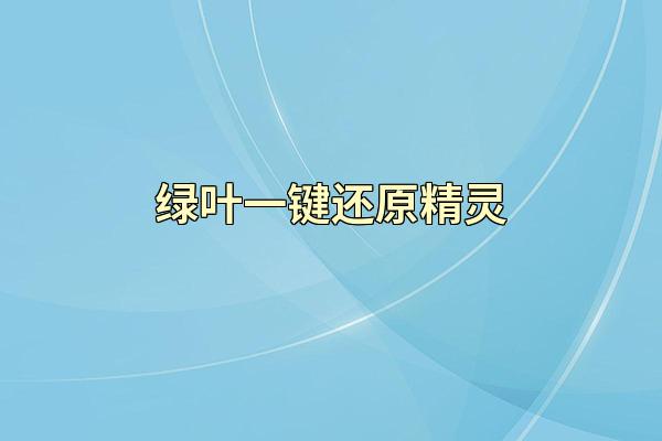 绿叶一键还原精灵