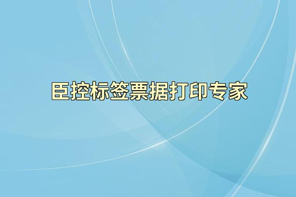 臣控标签票据打印专家