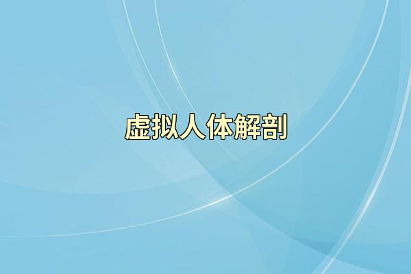 虚拟人体解剖