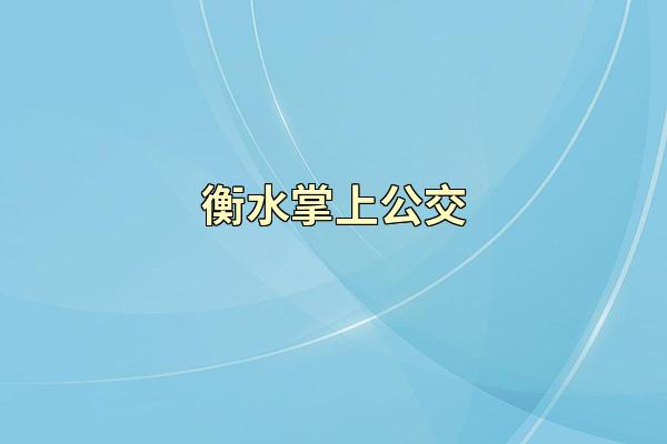 衡水掌上公交