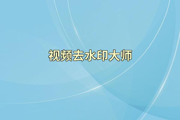 视频去水印大师