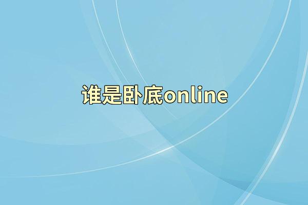谁是卧底online