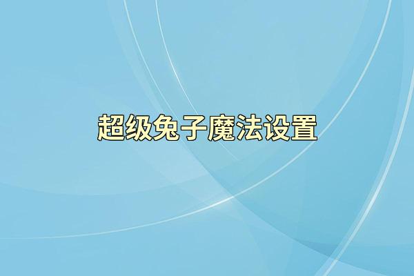 超级兔子魔法设置