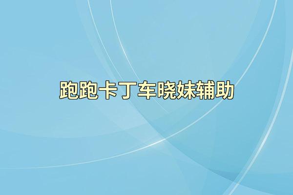 跑跑卡丁车晓妹辅助