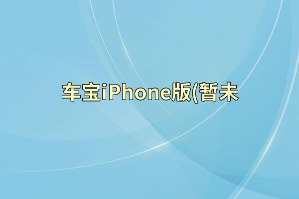 车宝iPhone版(暂未