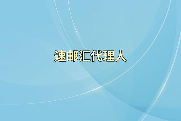 速邮汇代理人