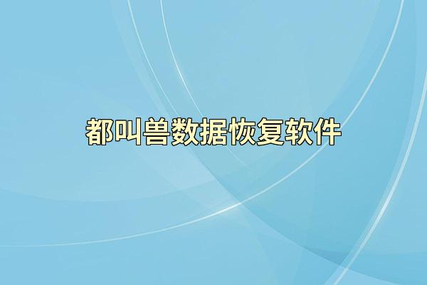 都叫兽数据恢复软件