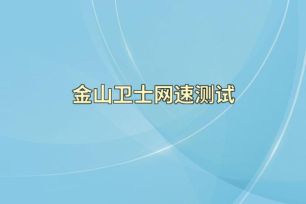 金山卫士网速测试
