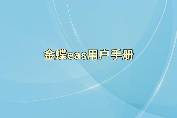 金蝶eas用户手册