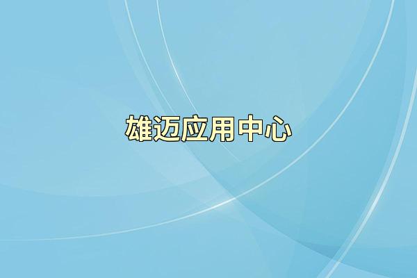 雄迈应用中心