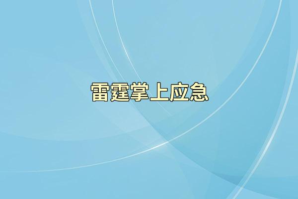 雷霆掌上应急