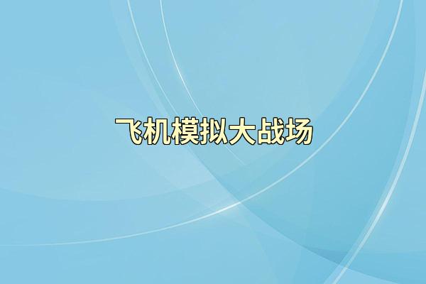 飞机模拟大战场